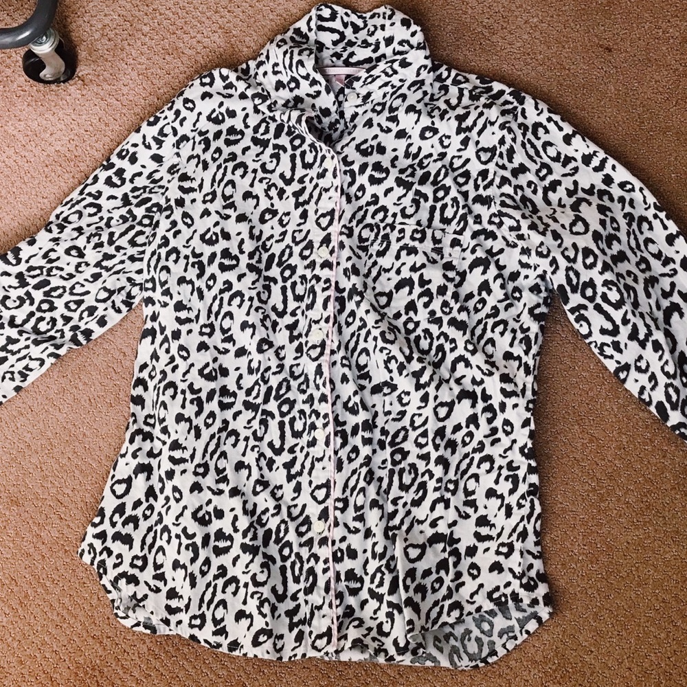 Victoria Secret Long Sleeve Leopard Pajama Top